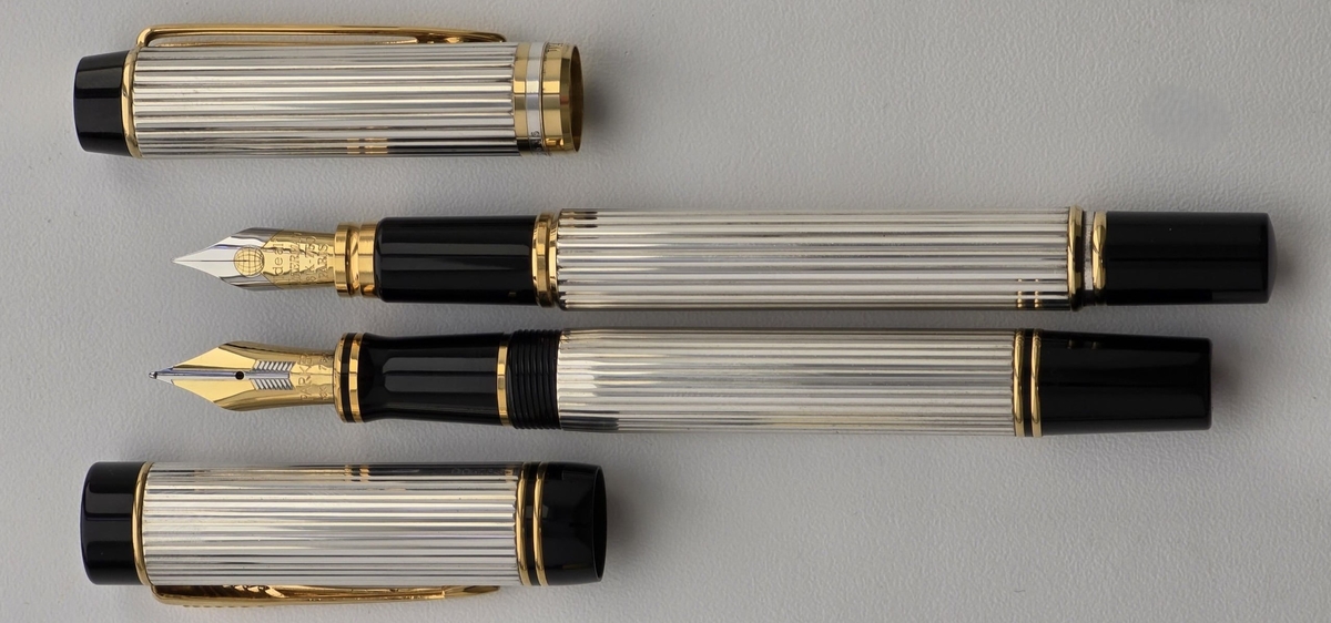 Parker Duofold снизу и Waterman Le Man сверху