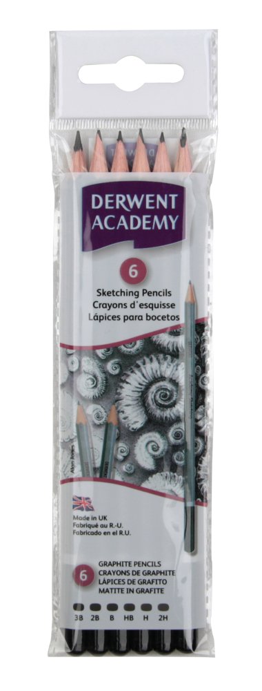 Набор чернографитных карандашей Academy Sketching 6 штук в блистере.