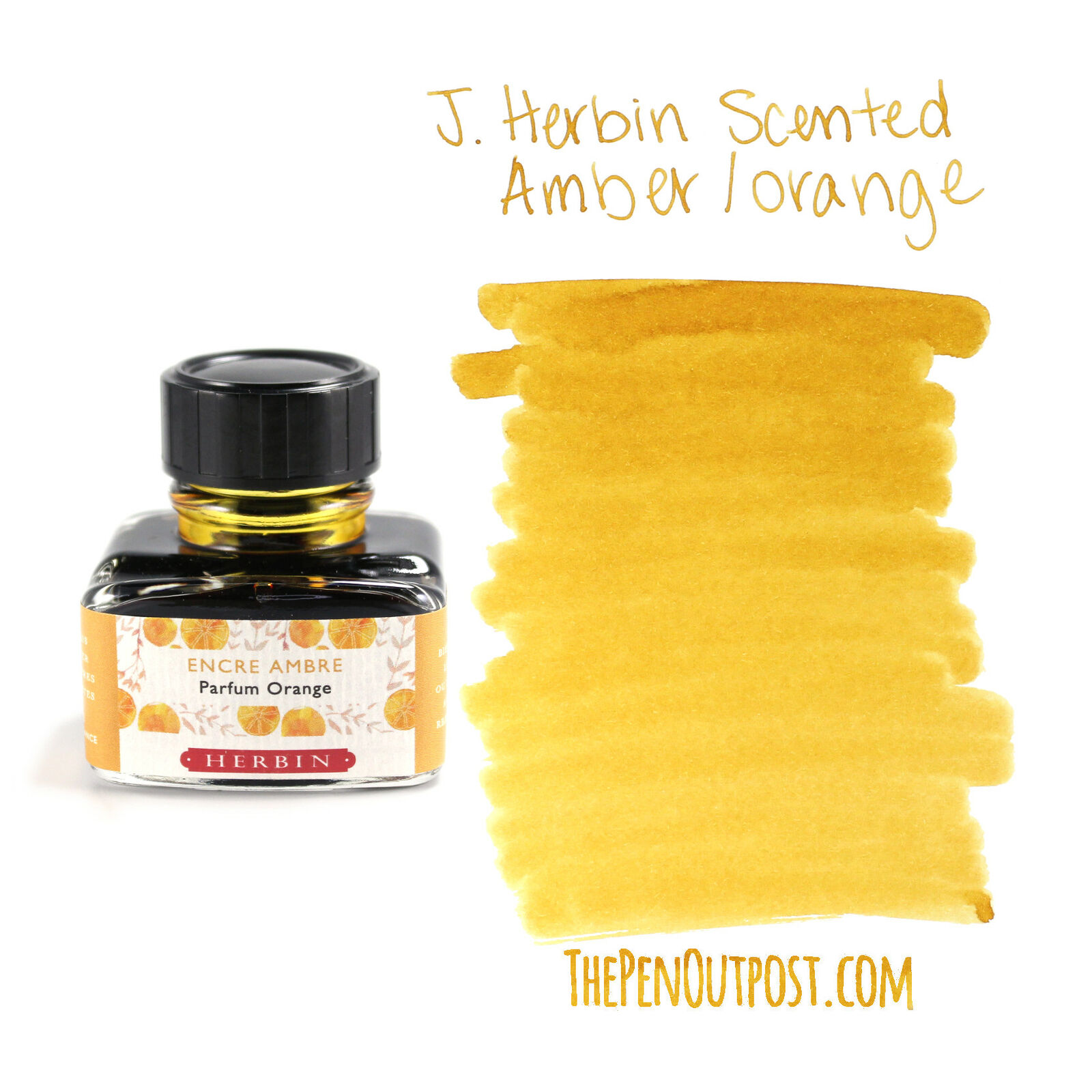 В качестве примера J.Herbin Scented Fountain Pen Ink, 30ml bottle, 
Amber/Orange. Если бы не крышечка баночки, выглядели бы, как духи. 
Источник: https://www.thepenoutpost.com/product/j-herbin-scented-fountain-pen-ink-30ml-bottle-amber-orange/